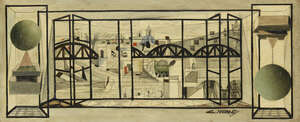 
	
		Claude Venard, 
		French 1913  1999- 
		 
		Vue de la Cité;
		 
		oil and pencil on...