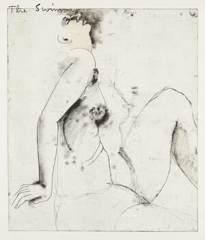 
	
		Jim Dine,
		American b.1935-
		 
		The Swimmer, A Nurse and A Fancy Lady, 1976;
		 
		