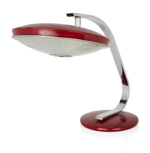 
	
		Fase, 
		 
		Desk lamp, circa 1960, 
		Lacquered steel, chrome, glass, 
		Cast...