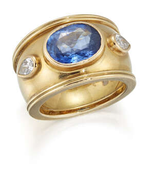 
	
		Theo Fennell, a sapphire and diamond ring, by Theo Fennell, signed Fennell, British...