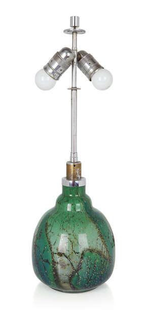 
	
		WMF (Wurttembergische Metalwarenfabrik), 
		 
		'Ikora' three light table lamp with...