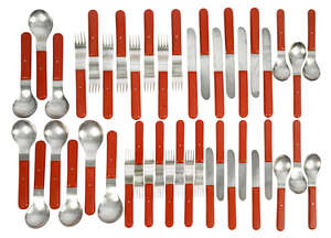 
	
		David Mellor (1930-2009), an extensive part cutlery service 
		c. 1977, knives stamped...