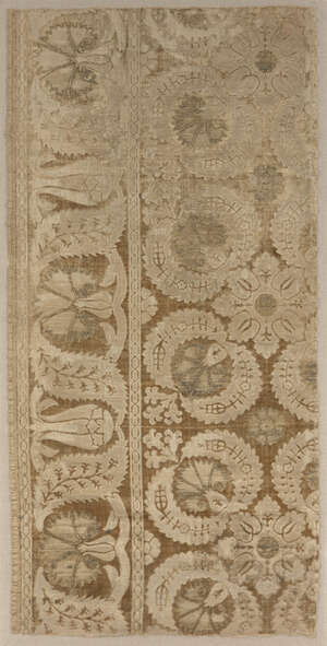 
	
		A large Ottoman voided silk velvet and metal-thread panel, probably Bursa, Turkey, 17th...