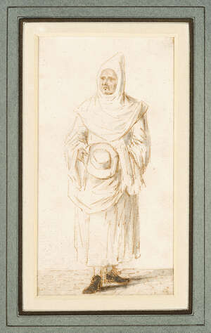 French School, mid 18th Century- 
Studies of Clergymen;
pen and brown ink and wash, five, 15x9cm...