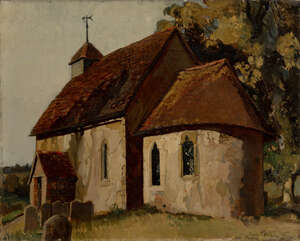 
	
		John Vicat Cole RBA, 
		British 19031975 - 
		&nbsp;
		Up Waltham Church, nr. Petworth;...