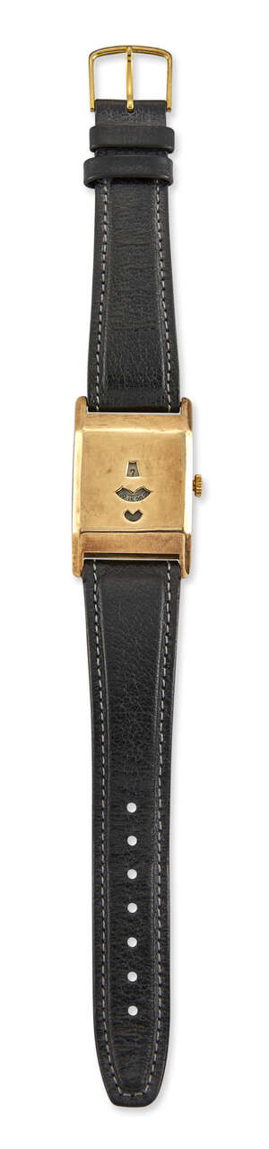 
	
		An early 20th century 9ct gold Jump hour, digital wristwatch,  the polished case with...