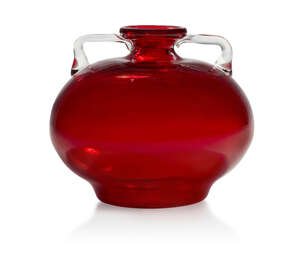 
	
		Vittorio Zecchin (1878-1947), a twin handled vase 
		c. 1950, acid etched three line...