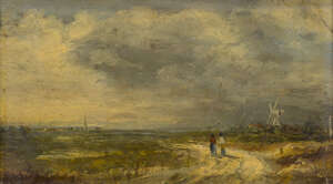 
	
		Norwich School, 
		early-mid 19th century- 
		 
		Country landscape with windmill and...