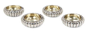 
	
		A set of four William IV silver salts, London, c.1835, William Eley II, of shallow, lobed...