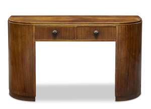 
	
		Betty Joel (1896-1985), an Art Deco walnut side table
		1937, label to underside 'Token...