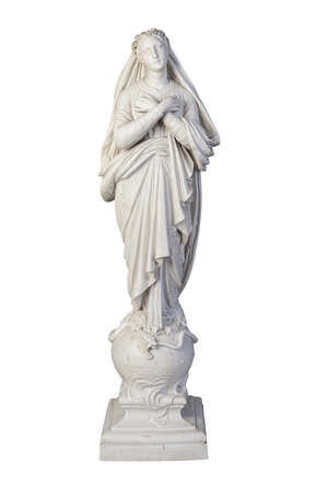 
	
		A large statuary porcelain model of the Virgin Mary, 19th century, modelled standing on a...