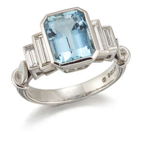 
	
		Theo Fennell, an aquamarine and diamond ring, signed Fennell, R.223, British hallmarks...
