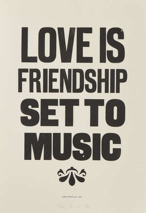 Stephen Kenny, 
		American b.1962- 
		Love is Friendship Set to Music (Jackson Pollock); 
		screenprint on wove, signed and numbered 5/30 in pencil, sheet 4