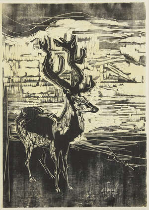 
	
		Gertrude Hermes OBE RA,
		British 1901-1983-
		 
		Monarch of the Glen, 1961;
		 
		