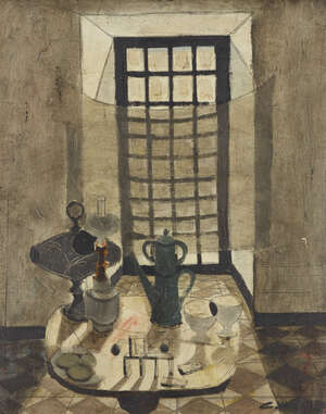 Claude Venard,
		 French, 1913  1999- 
		 
		Nature Morte à la Fenetre;
		 
		Oil on canvas, signed lower right, 38 x 31cm (ARR)
		Provenance: Arthur 