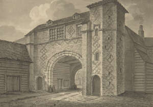 
	
		Charles John Mayle Whichelo, 
		British 1784-1865-
		 
		St Saviours Gate, Bermondsey...