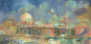 
	
		Basil Nubel ARCA, 
		British 1923-1981-
		 
		Evening of Fireworks;
		 
		oil on...