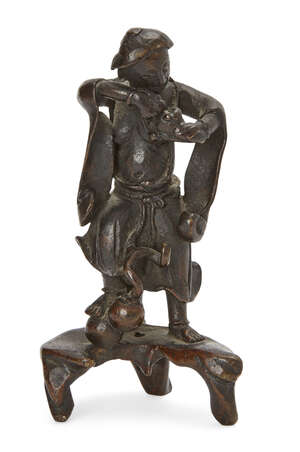 
	
		A Chinese bronze miniature figure of Daoist immortal Li Tieguai, Late Ming dynasty, 17th...