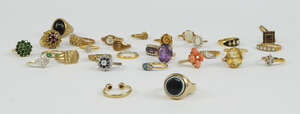 
	
		A quantity of 30 dress rings, some gem set, mostly 9ct gold (30)

	

