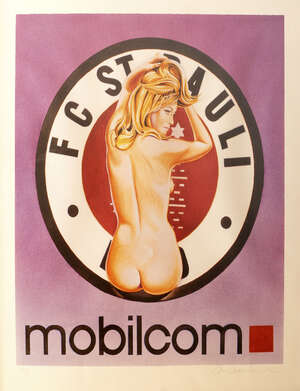 
	
		Mel Ramos,
		American 1935-2018-
		 
		Mobilcom - FC St Pauli Violette, 2003;
		 
		