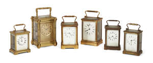 
	
		A French "Giant" size Grand Sonnerie brass carriage clock by Drocourt of Paris, c.1890, 