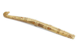 
	
		A very rare Chinese inlaid bone belt hook, Eastern Zhou/Warring States period, the long...