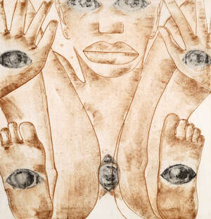 
	
		Francisco Clemente, Italian b.1952- Salamamder; etching, aquatint in colours, printer's...