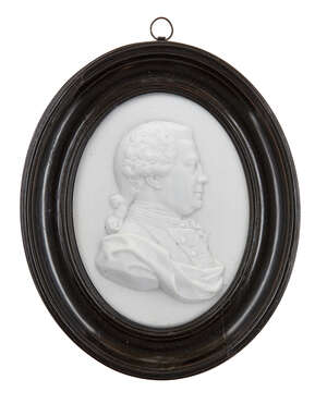 
	
		British School, a white paste portrait relief of a gentleman, late 18th century, in the...