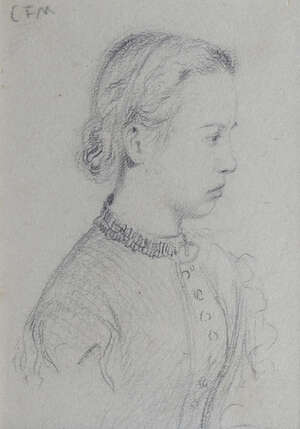 
	
		Charles Fairfax Murray, 
		British 1849-1919- 
		 
		Portrait of a woman, head and...