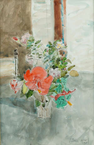 John Stanton Ward RA RWS RP NEAC CBE,
		British 1917-2007-
		Floral still life;
		watercolour over pencil on paper, signed and dated 1987, bears blindstamp 