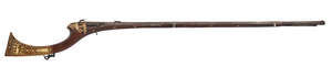 
	
		A Matchlock rifle, Sindh, North India, 19th century, of typical form, the butt inlaid...