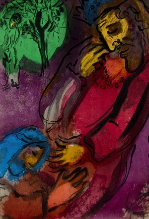 Marc Chagall,&nbsp;French 1887-1985,&nbsp;David and Absalon, 1956 [Mourlot 133, Vol. 1];&nbsp;lithograph in...