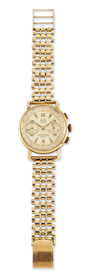 
	
		A Continental chronograph wristwatch, by Otis, the circular dial with Arabic numerals and...