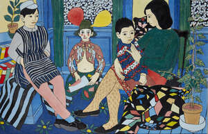 
	
		Norman Gilbert, 
		Scottish b. 1926-
		 
		Hallowe'en, 1965;
		 
		oil on board, bears...