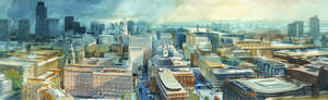 
	
		Alexander Creswell, 
		British b. 1957
		 
		London City Skyline II, c.1994; 
		 
		