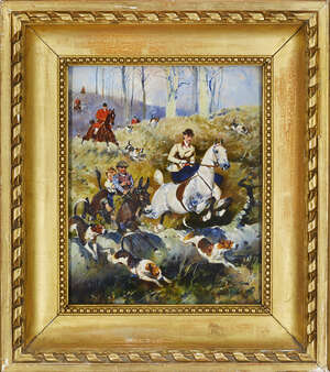 
	
		René Pierre Charles Princeteau, 
		French 1843-1914- 
		La Chasses Basque, c....
