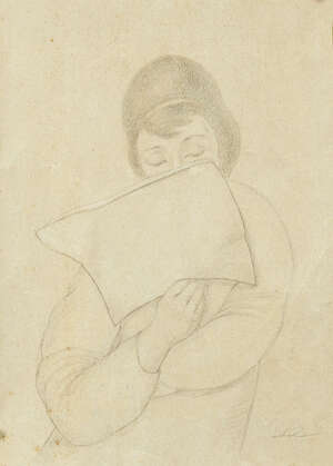 
	
		Albert Reuss, 
		Austrian/British 1889-1975, 
		 
		Girl reading; 
		 
		pencil,...
