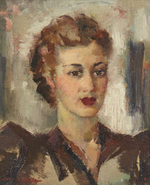 
	
		Boris Pastoukoff,  
		Russian 1894-1974-
		 
		Portrait of a Woman;
		 
		oil on...