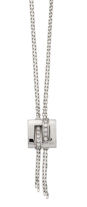 
	
		A diamond tassel pendant, by Boucheron, with curving figure-of-eight style pave-set...