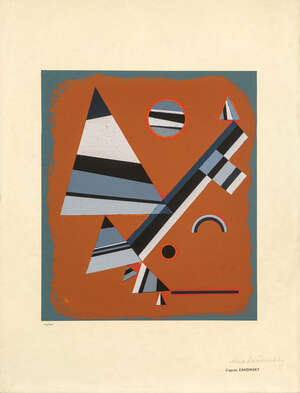 
	
		After Wassily Kandinsky, 
		Russian 1866-1944- 
		 
		Gris, 1953; 
		 
		screenprint in...