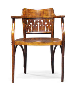 
	
		Otto Wagner (1841-1918), a stained beech armchair for Thonet    
		c.1910, partial...