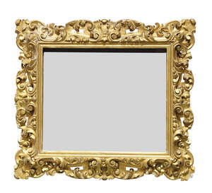 
	
		A Continental carved giltwood mirror, 19th century and later, of rectangular form, the...