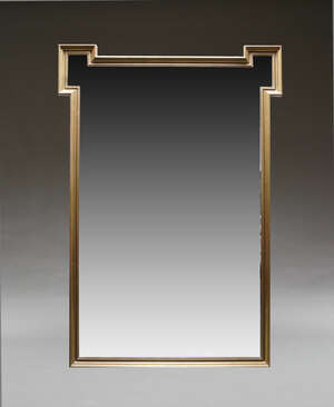 
	
		A large gilt rectangular wall mirror, late 20th century, the moulded frame with two...