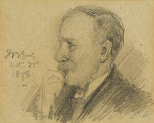 
	
		John Butler Yeats, 
		Irish 1839-1922- 
		 
		Self-portrait, 1898; 
		 
		pencil on buff...