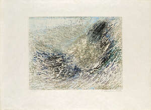 
	
		Krishna Reddy, 
		Indian 1925-2018- 
		 
		La Vague, c.1963; 
		 
		etching in colours...
