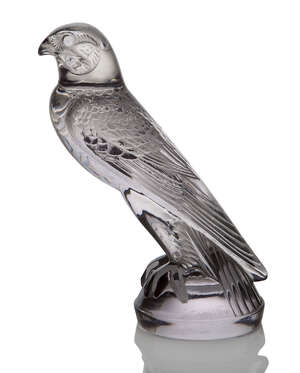 
	
		Rene Lalique (1860-1945), 
		 
		Faucon No.1114 car mascot with amethyst tint, ...