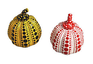 
	
		Yayoi Kusama, 
		Japanese b. 1929- 
		 
		Pumpkin (Yellow & Red), 2016;
		 
		two...