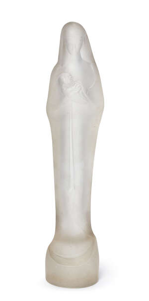 
	
		Stephanus Albertus Uiterwaal (1889-1960) for Leerdam, a clear and frosted glass sculpture...