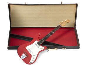 
	
		A c.1963 Vox Clubman II Electric Guitar in Red Finish, with 19 frets, two single coil...