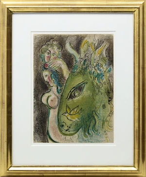 Marc Chagall,&nbsp;French 1887-1985,&nbsp;Paradis II, from Dessins Pour La Bible, 1960;&nbsp;lithograph in colours...
